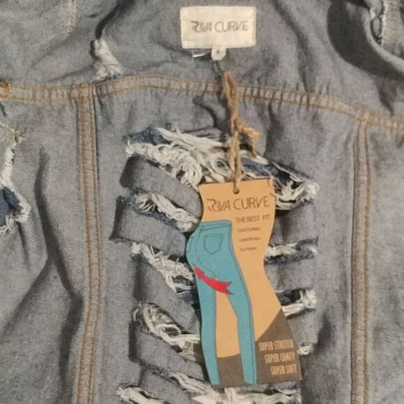 Riva Curve Ripped Denim Jacket - Picture 4 of 5